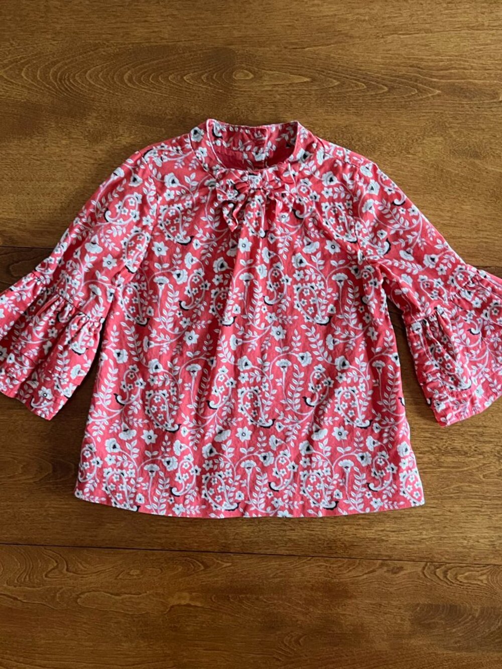 Janie and Jack red paisley bell-sleeve top 4